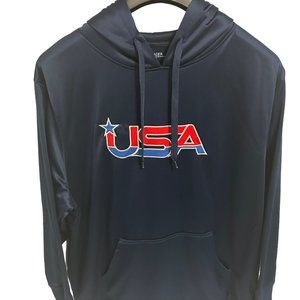 USA Hooded Pullover Sweatshirt Size XXL Navy Blue RZ Outdoors
